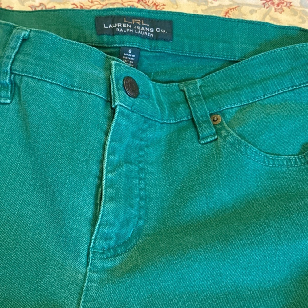 Lauren Ralph Lauren Green Premier Skinny Ankle Jeans Size 6 - Picture 4 of 6